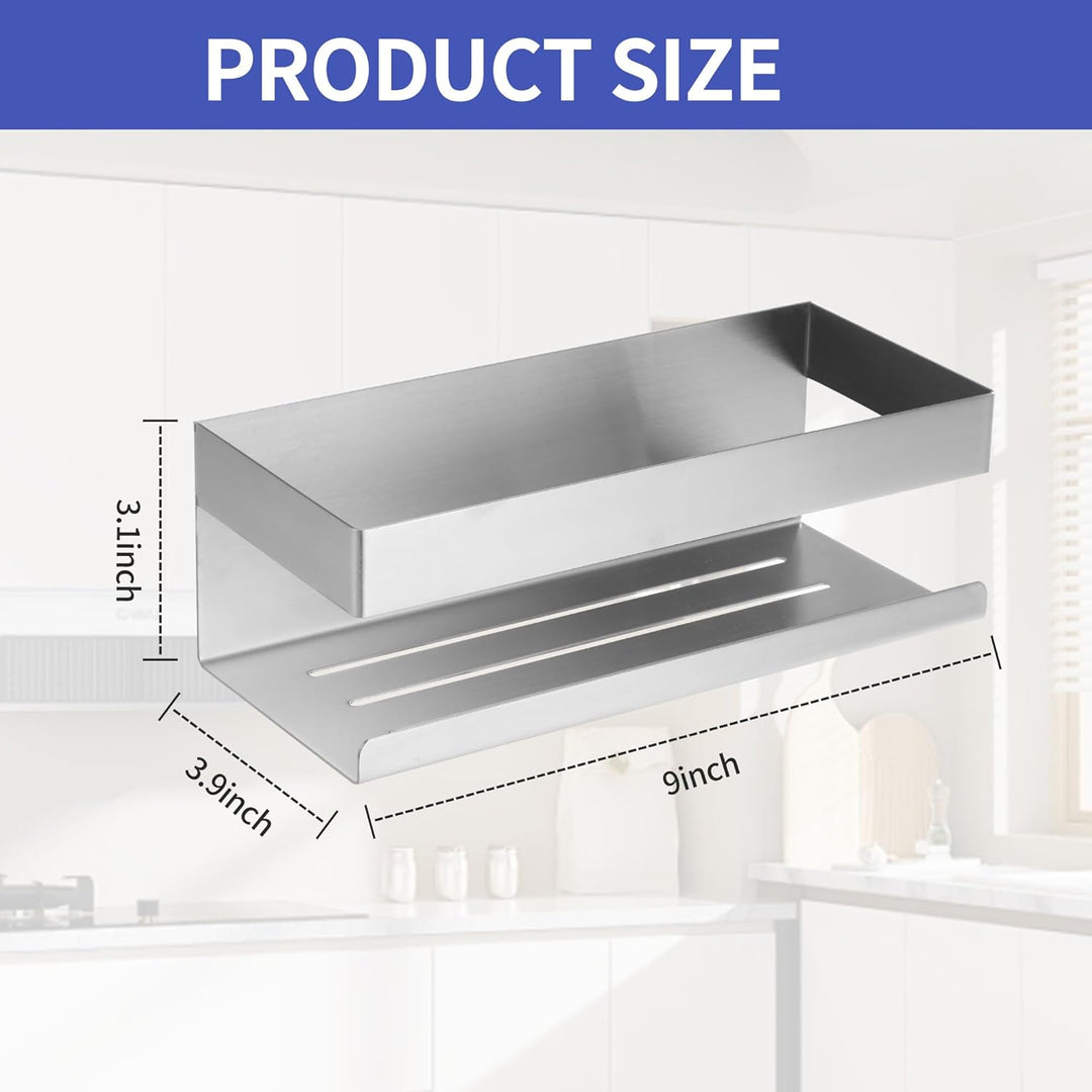 Duschablage Ohne Bohren mit 4-Haken,Duschregal aus Edelstahl SUS304 Duschregal Wandmontage Badregal,