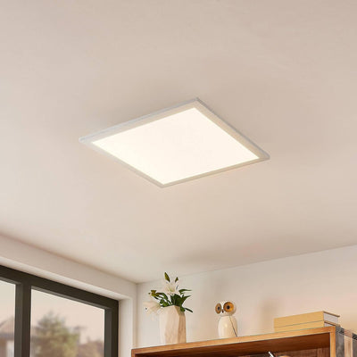 Lindby LED Smart Home Deckenlampe (LED Panel) 'Kjetil' dimmbar mit Fernbedienung (Modern) in Alu aus