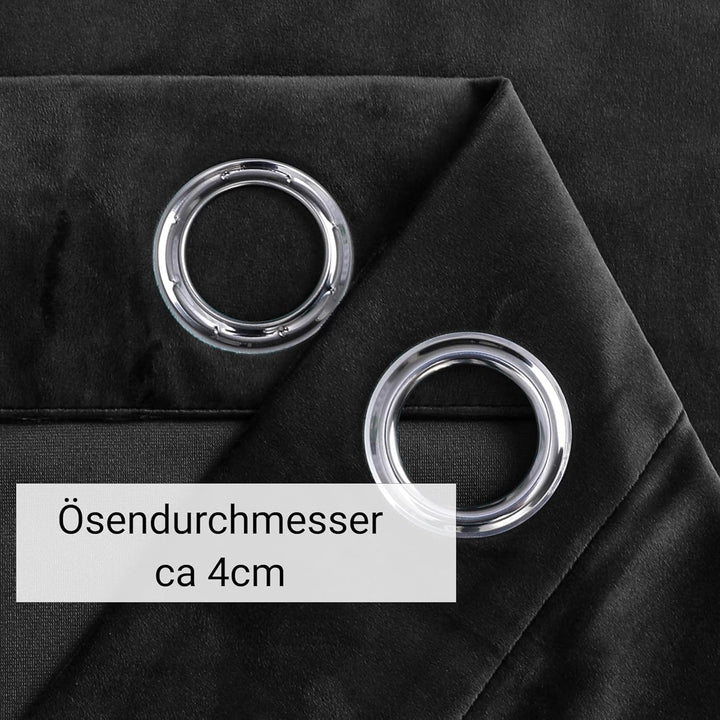 Cleanlevel EST 2016 2 Stück Samtvorhang mit Ösen 140cm x 245cm Samt Vorhang Blickdicht Thermo Gardin