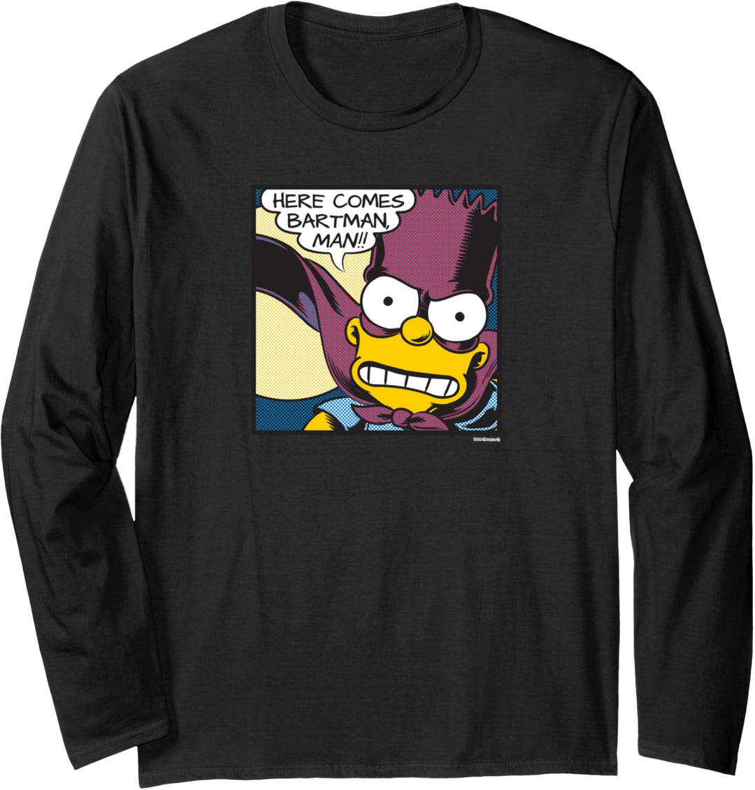 The Simpsons Bart Simpson Here Comes Bartman Comic Langarmshirt