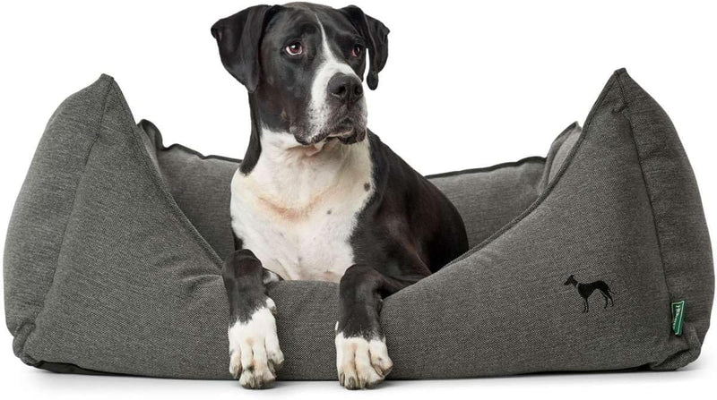 HUNTER Livingston Hundesofa, Hundebett, Strukturstoff, klassisch, S, anthrazit anthrazit 60 x 40 x 2