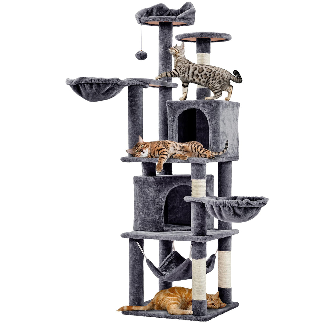 Yaheetech XXL Katzenkratzbaum 175 cm deckenhoch Kratzbaum für 3-4 Katzen, Stabil Kletterbaum mit Sis
