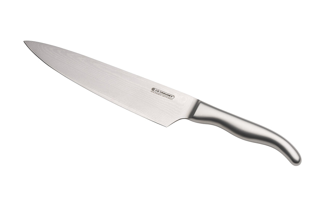 Le Creuset Kochmesser, 20 cm 18/8 Damaststahlklinge mit glattem Schliff, Edelstahlgriff, Rostfrei, S