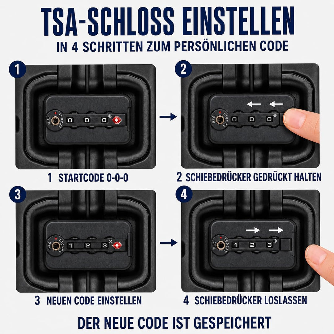 Travelhouse Oslo Alu Reisekoffer Schwarz M-65cm &amp; L-75cm Hartschalenkoffer Reise Trolley Koffer Set