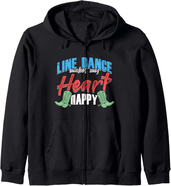 Linedance Tanzen Macht Mich Glücklich Herz Western Geschenk Kapuzenjacke