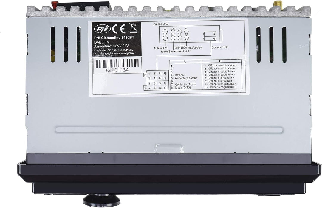 DAB MP3 Autoradio PNI Clementine 8480BT, 4x45w, 12 / 24V, 1 DIN, mit SD, USB, AUX, RCA, Bluetooth un
