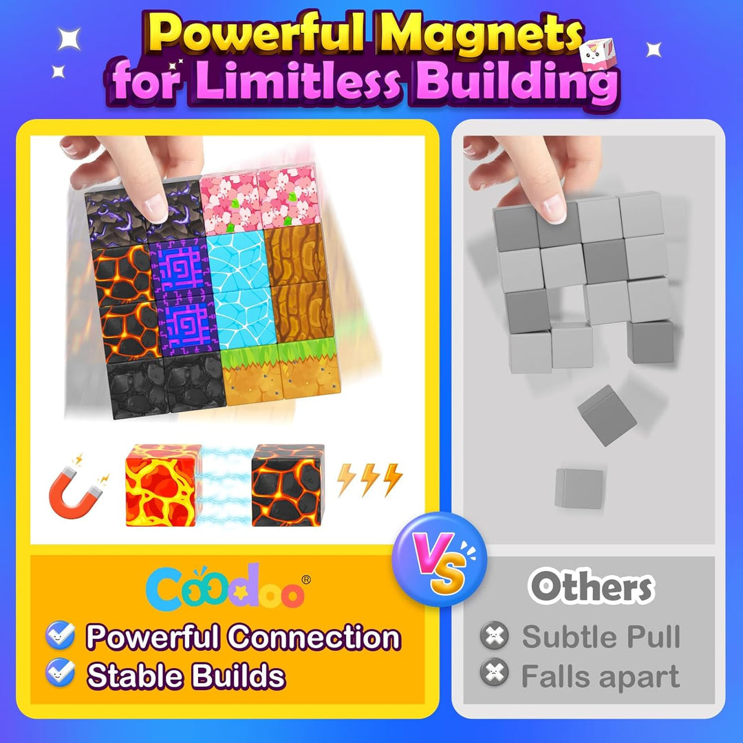 Magnetische Bausteine – Magnetbausteine für Kleinkinder und Kinder ab 3 Jahre, Magnetische Fliesen S