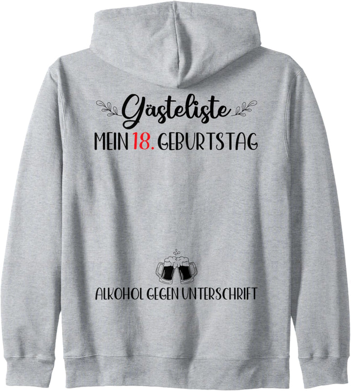 Gästebuch 18. Geburtstag Mann Frau 18 Jahre 18. Geburtstag Kapuzenjacke