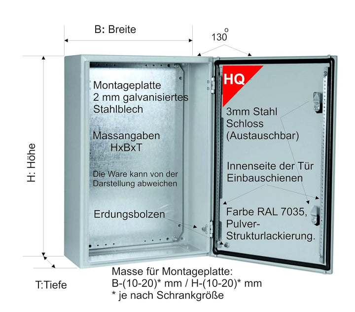 EG Eldon Schaltschrank, Wandgehäuse eintürig mit Montageplatte (HxBxT/mm) 600 X 400 X 210