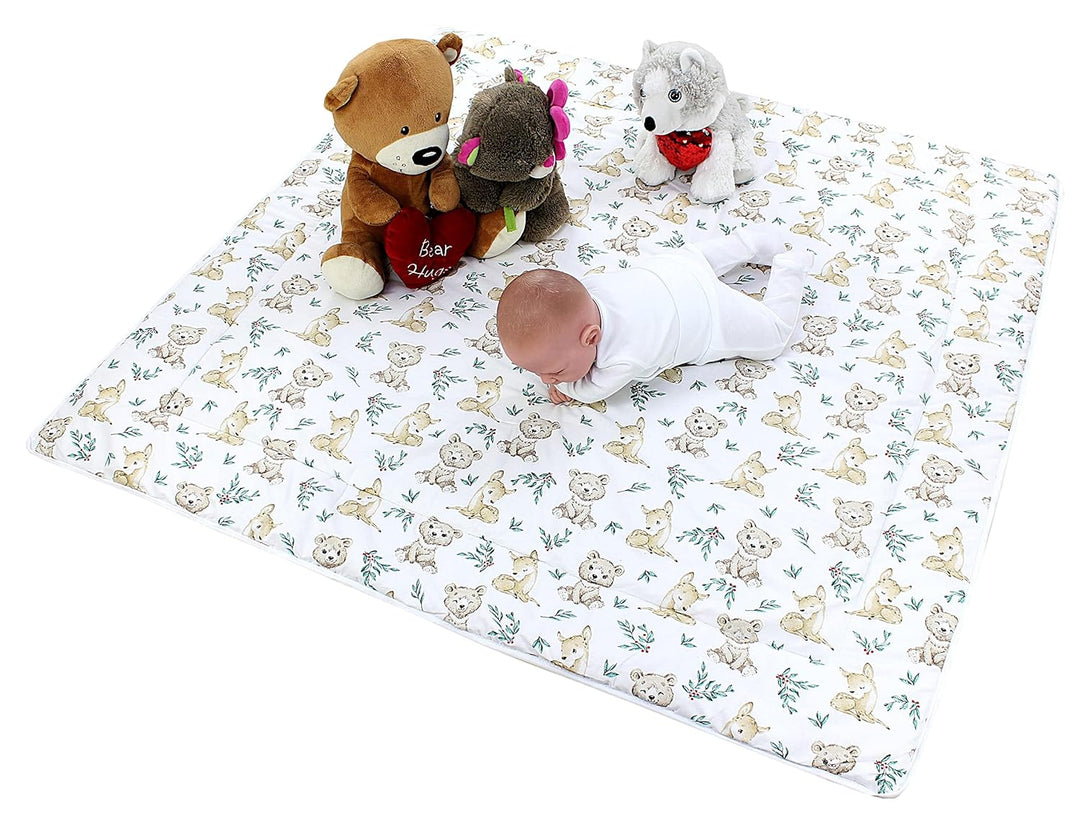 TupTam Baby Spielmatte Kinder Grosse Spieldecke Gepolstert XXL Krabbeldecke 120 x 120 cm Babyzimmer