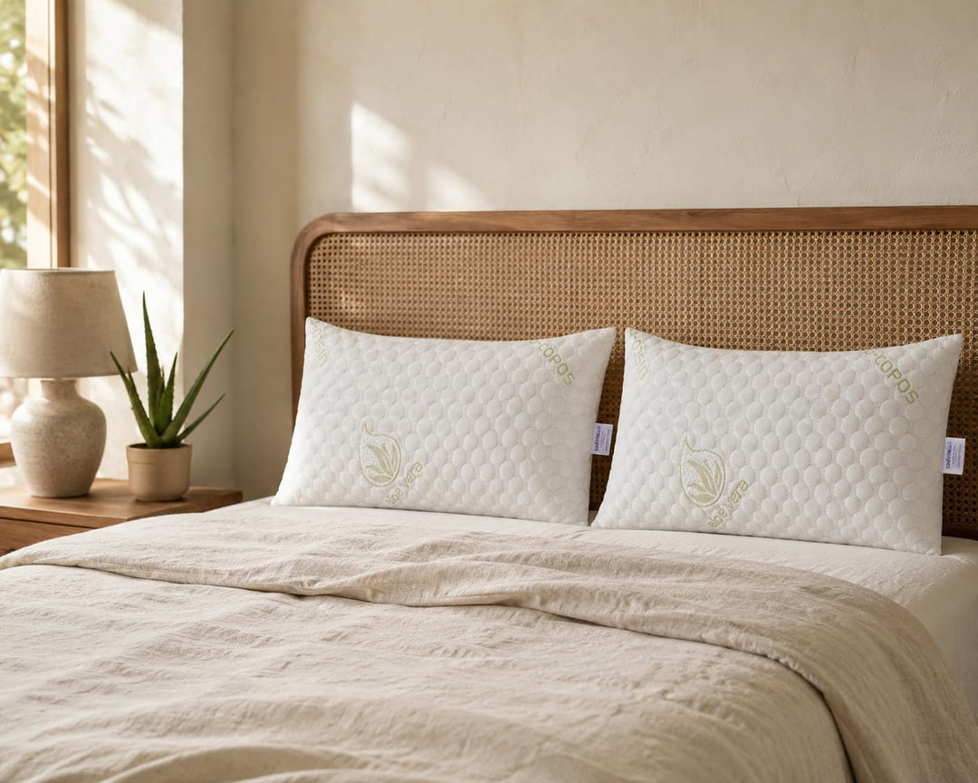 Todocama Kopfkissen, 100% viskoelastisch, Kern aus Stretch-Gewebe, gepolstert und mit Flockenpartike