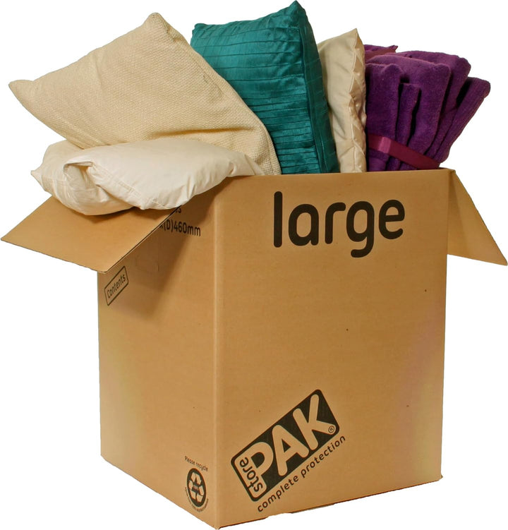 StorePAK Grosse Aufbewahrungskartons, Archivkisten mit Griffen, 116 Liter, 100 % recycelbar, 55 x 46