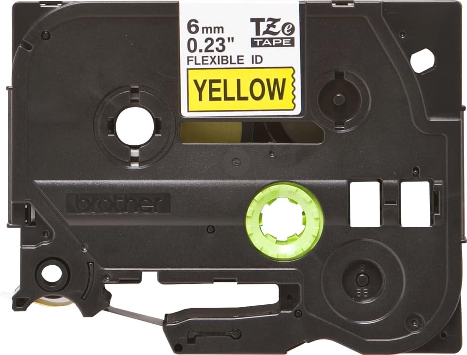 Brother Original P-touch Schriftband TZE-FX611 6 mm, schwarz auf gelb (u.a. für Brother P-touch PT-H