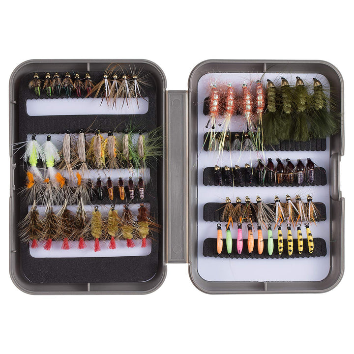 BASSDASH Trout Steelhead Salmon Fishing Flies Barbed Barbless Fly Hooks Include Dry Wet Flies Nymphs