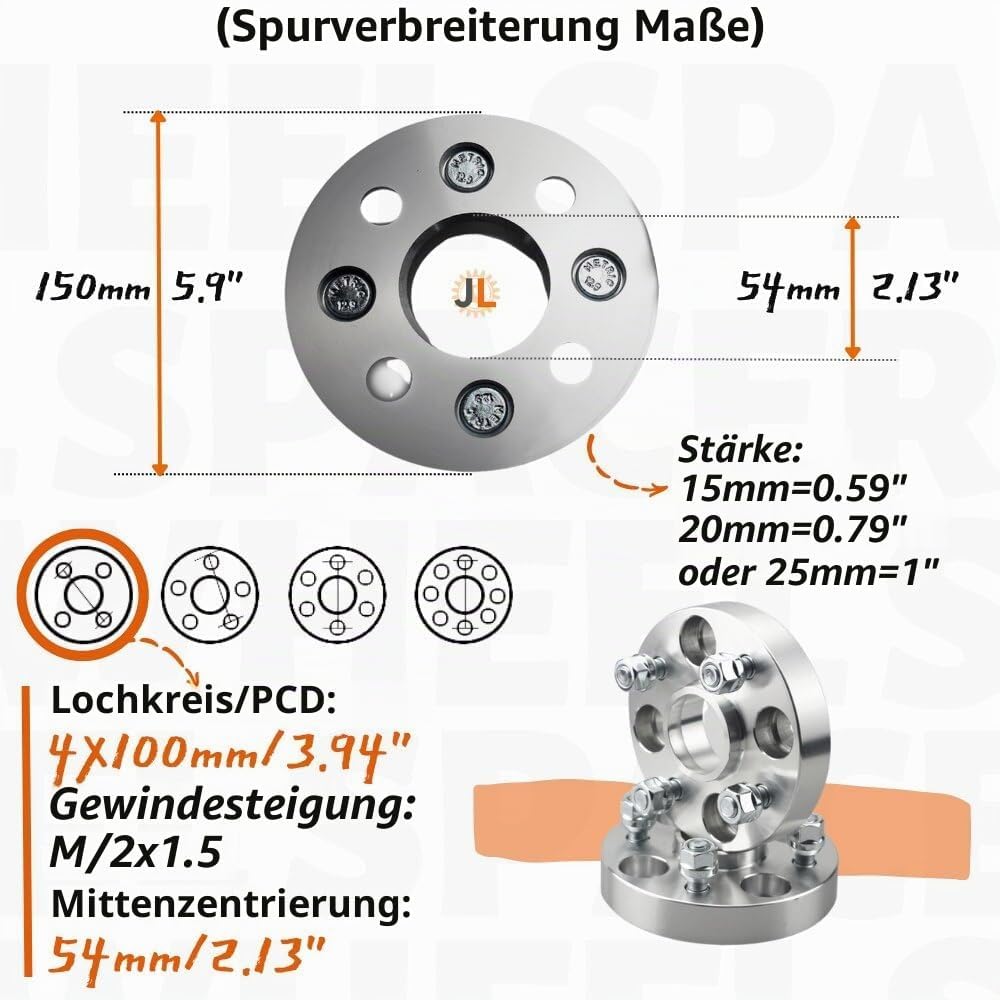 JINLING KJ Spurverbreiterungen PCD 4x100 Nabenbohrung 54 mm für Alto Swift Alivio Every Spacia Celer