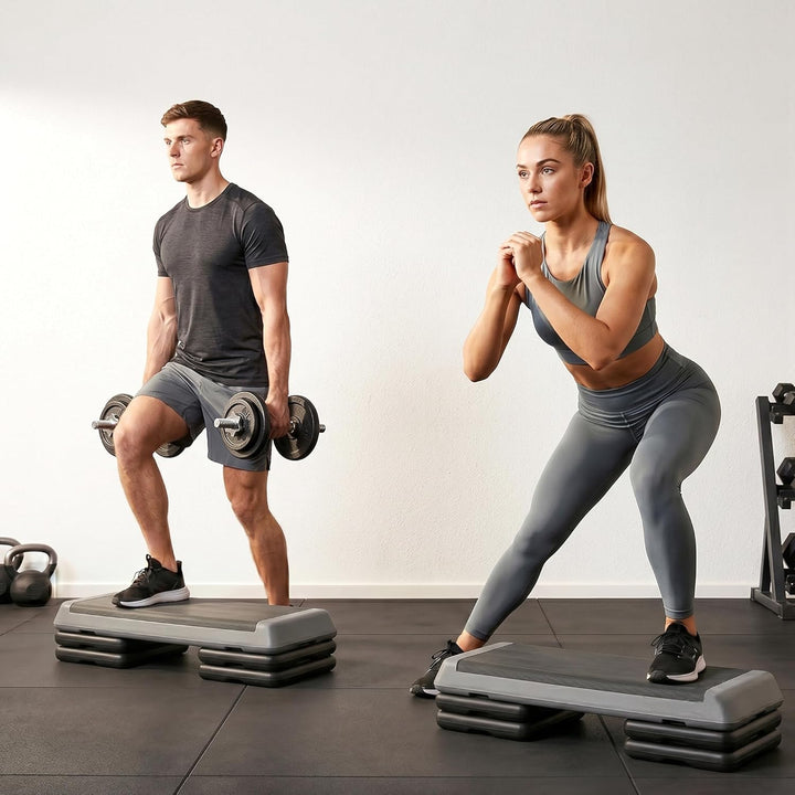 SPORTNOW Aerobic-Stepper, 10,5/15,5/20,5cm Höhenverstellbare Steppbrett, rutschfest, für Zuhause, Fi