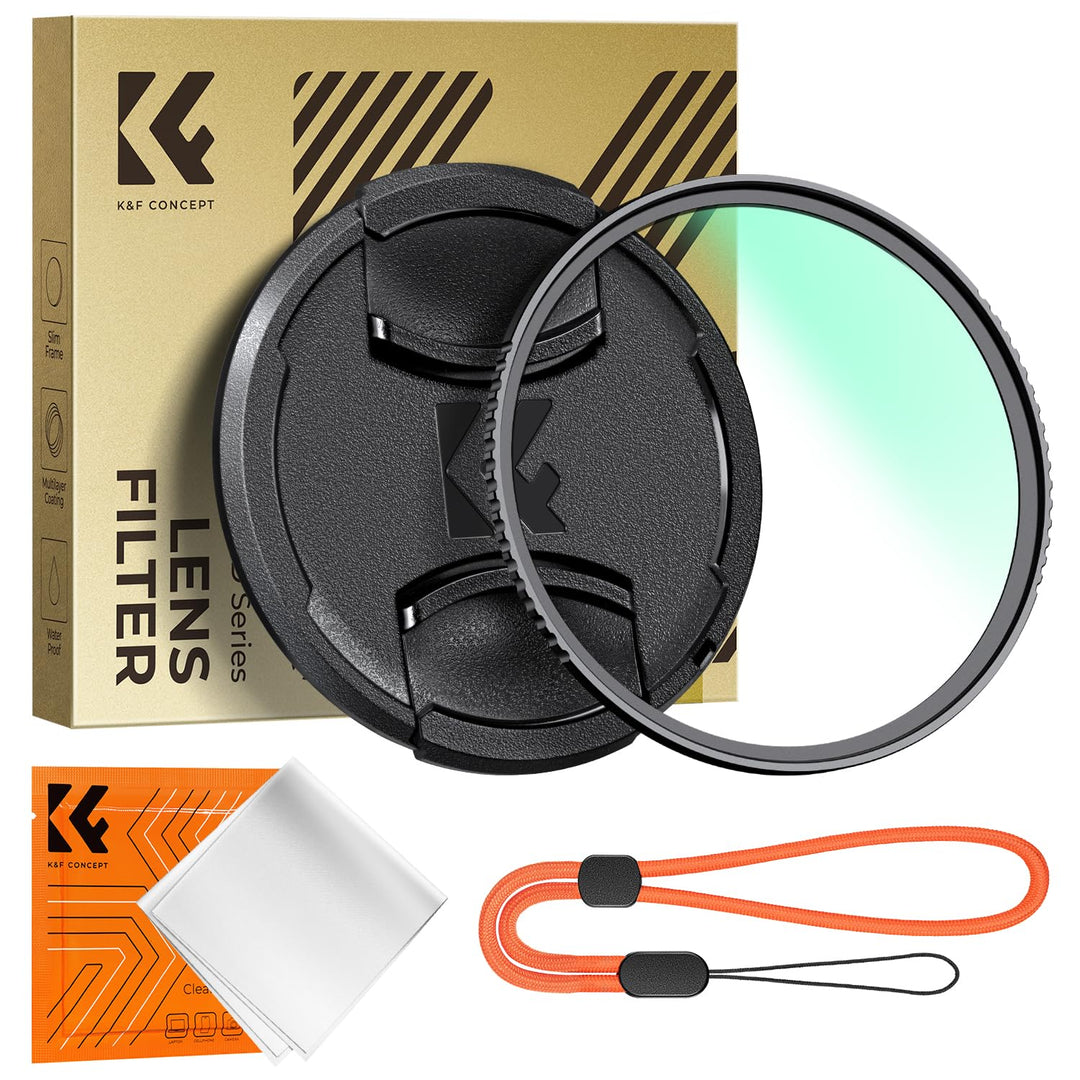 K&F CONCEPT Nano D-Serie UV Filter 49mm mit Objektivdeckel, Reinigungstuch,HD,Schutzfilter mit 24 Sc