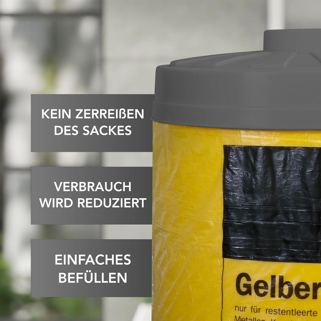 keine zerrissenen gelben Säcke - Sacktonne mit Deckel - Ständer - Einfüllhilfe für Müllsackständer