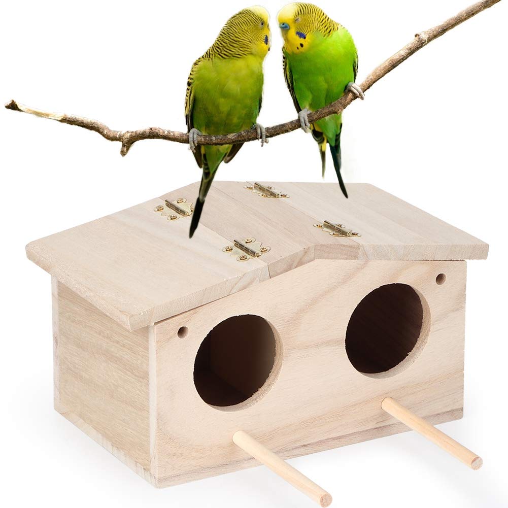 Hölzerner Nistkasten für Sittiche Nymphensittich Vogelhaus Voliere Zuchtbox Brutkasten Papageien Vog