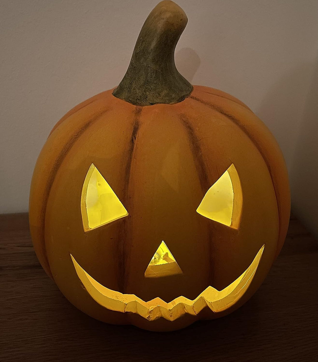 khevga Halloween Deko Kürbis Herbstdeko Windlicht Deko-Kürbis LED Timer Beleuchtet (Mit LED Timer),