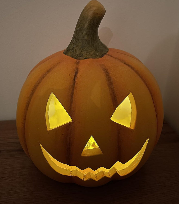 khevga Halloween Deko Kürbis Herbstdeko Windlicht Deko-Kürbis LED Timer Beleuchtet (Mit LED Timer),