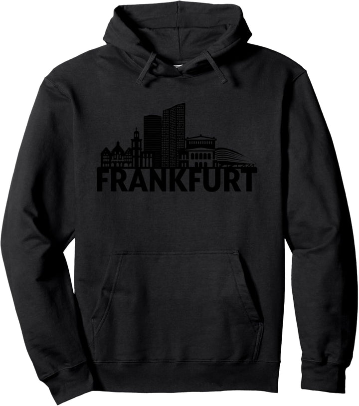 Frankfurt am Main Deutschland Skyline Silhouette Umrissskizze Pullover Hoodie