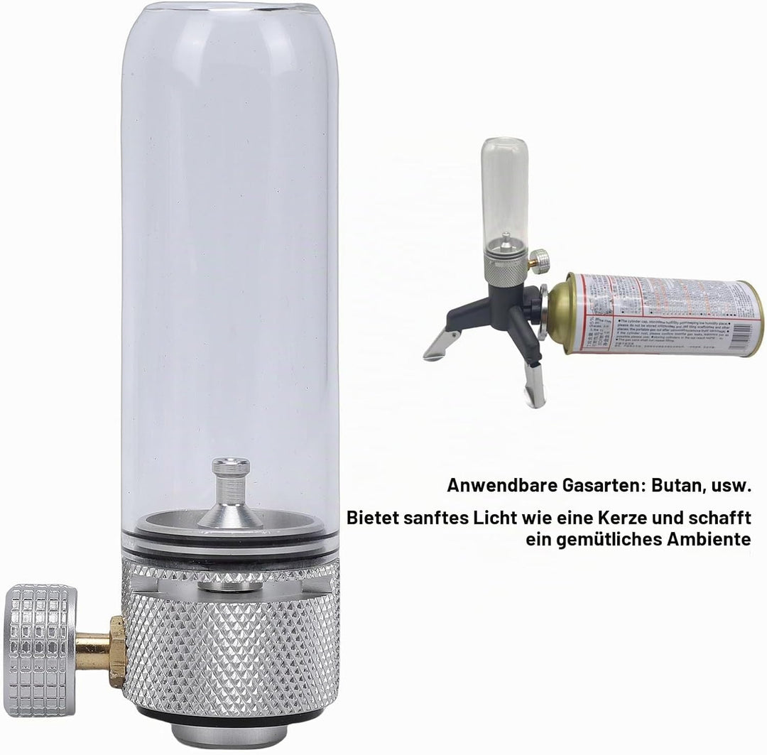 Gaslaterne, Vintage-Butanlaterne, Kompakte Tragbare Gaskerzenlampe für Outdoor-Camping