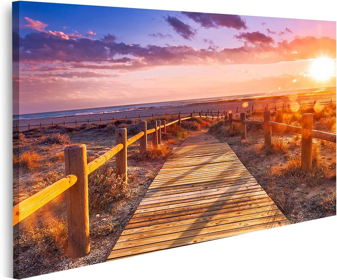 islandburner Bild auf Leinwand Sonnenuntergang Am Strand In Der Nähe Von Almeria Cabo De Gata Nijar