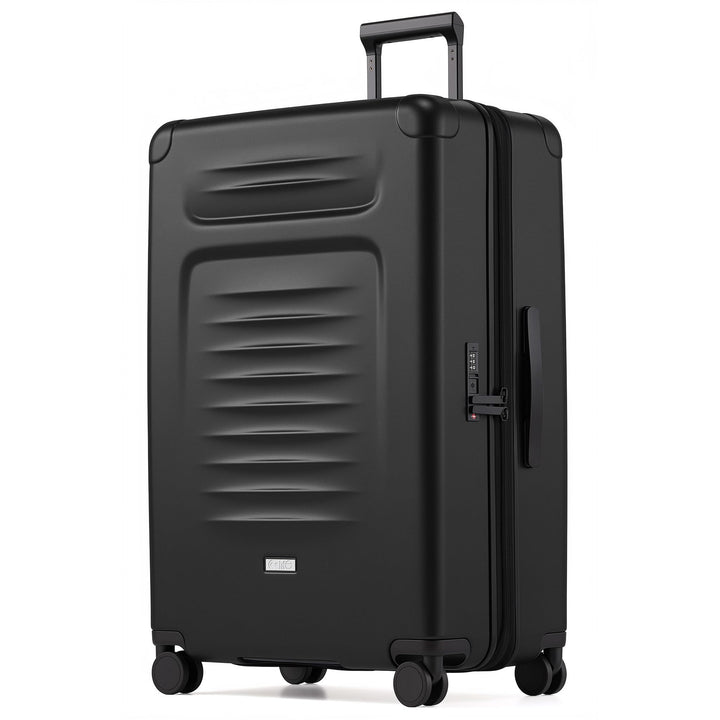COOLIFE Koffer Gross, Leichter Reisekoffer Gross aus PC,105L–115L Erweiterbar Graphit Schwarz XL, Gr