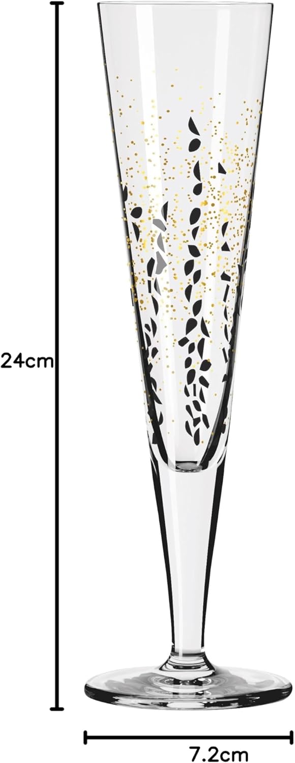 Ritzenhoff 6031005 Champagnerglas 200 ml - Serie Goldnacht Duett - 2x Designerstück mit Echt-Gold -