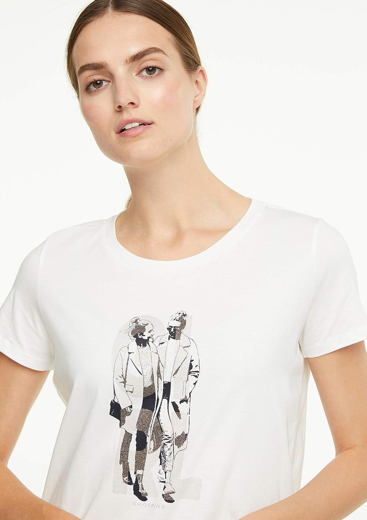 comma casual identity Damen Shirt mit Graphic-Print white placed print 42