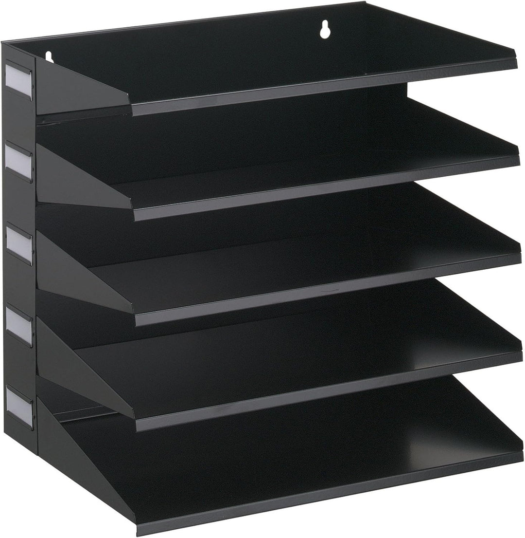 Durable Sortierreck (mit 5 Ablagefächern), für Tisch oder Wand, schwarz, 336001 Schwarz 5 Fächer, Sc