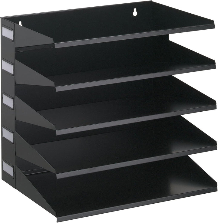 Durable Sortierreck (mit 5 Ablagefächern), für Tisch oder Wand, schwarz, 336001 Schwarz 5 Fächer, Sc