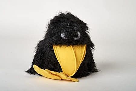 Handpuppe Rabe 28 cm Kuscheltier Plüschrabe Uni-Toys Vogel Plüschvogel