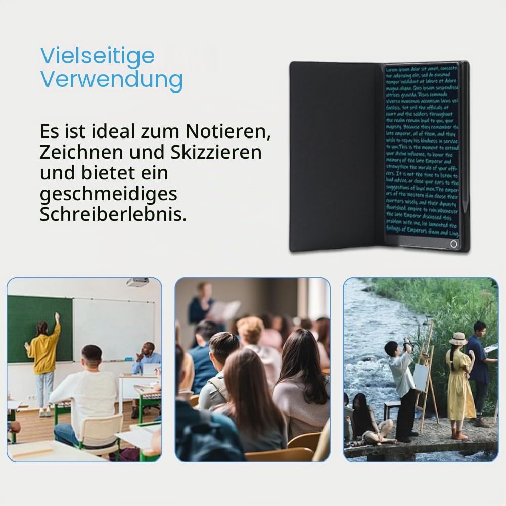 ASHATA LCD Schreibtablet für Erwachsene, 6,5 Zoll Vollbildmotor Digital Notepad, Tragbares Löschbloc