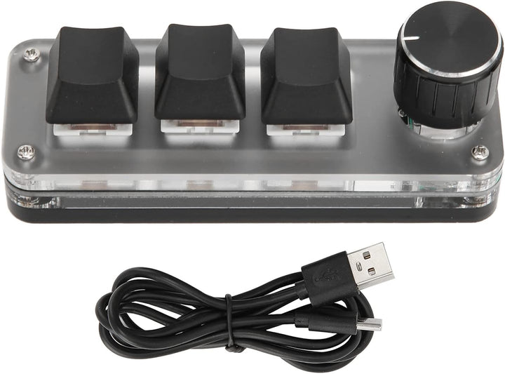 Anpassbare -Makrotastatur mit 3 Tasten, Tragbares USB-Programmier-Gaming-Keypad mit Hot Swap, Mechan