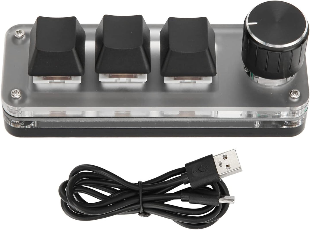 Anpassbare -Makrotastatur mit 3 Tasten, Tragbares USB-Programmier-Gaming-Keypad mit Hot Swap, Mechan