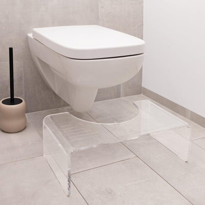 Navaris Toilettenhocker WC Hocker aus Acryl - Toiletten Fussbank aus Acrylglas - Anti Verstopfung -