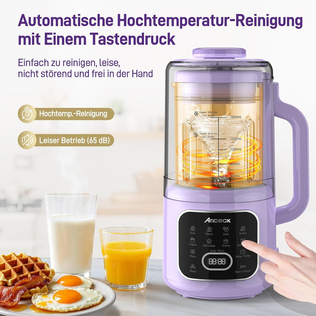 N4 Professioneller Nussmilchbereiter mit Selbstreinigungsfunktion – Ideal für Mandelmilch, Sojamilch