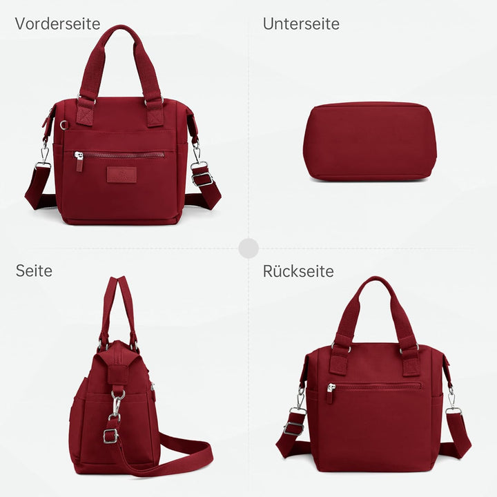 DIRRONA Beiläufig Damen Umhängetasche Multi Pocket Multi Fach Crossbody Bag Mittelgrosse Umhängetasc
