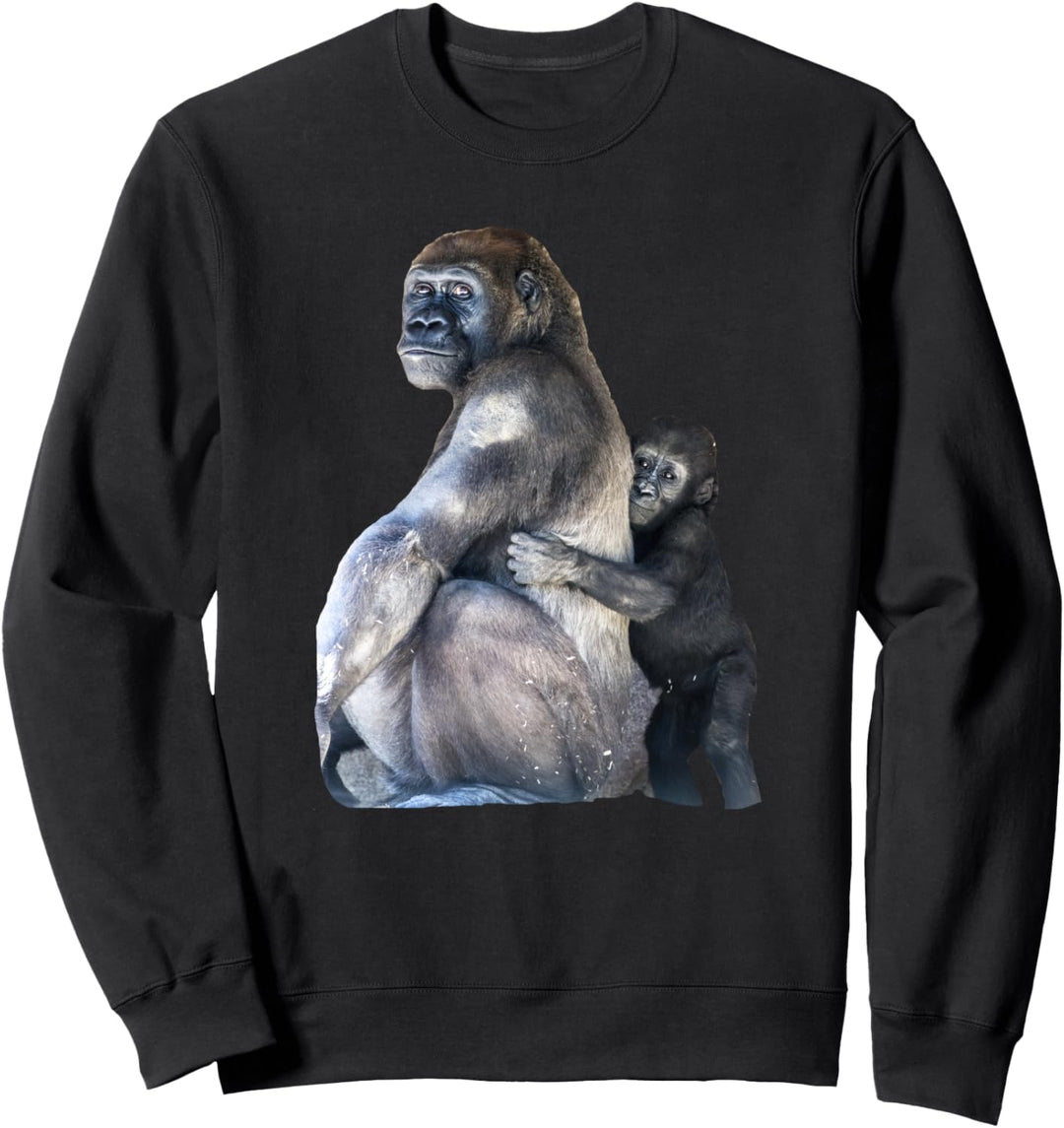 Gorilla T-Shirt mit Baby Gorilla Sweatshirt