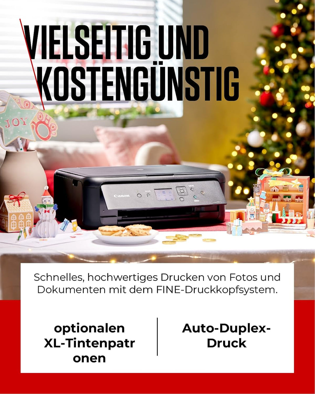 Canon PIXMA TS5150 Drucker Farbtintenstrahl Multifunktionsgerät DIN A4 (Scanner, Kopierer, Farbdispl