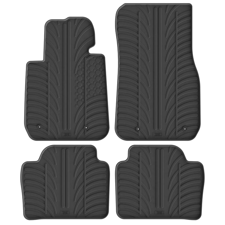 Satz Gummimatten kompatibel mit BMW 3er F30/F31 2012-2019 (T Profil 4-teilig + Montage-clips) Fussma