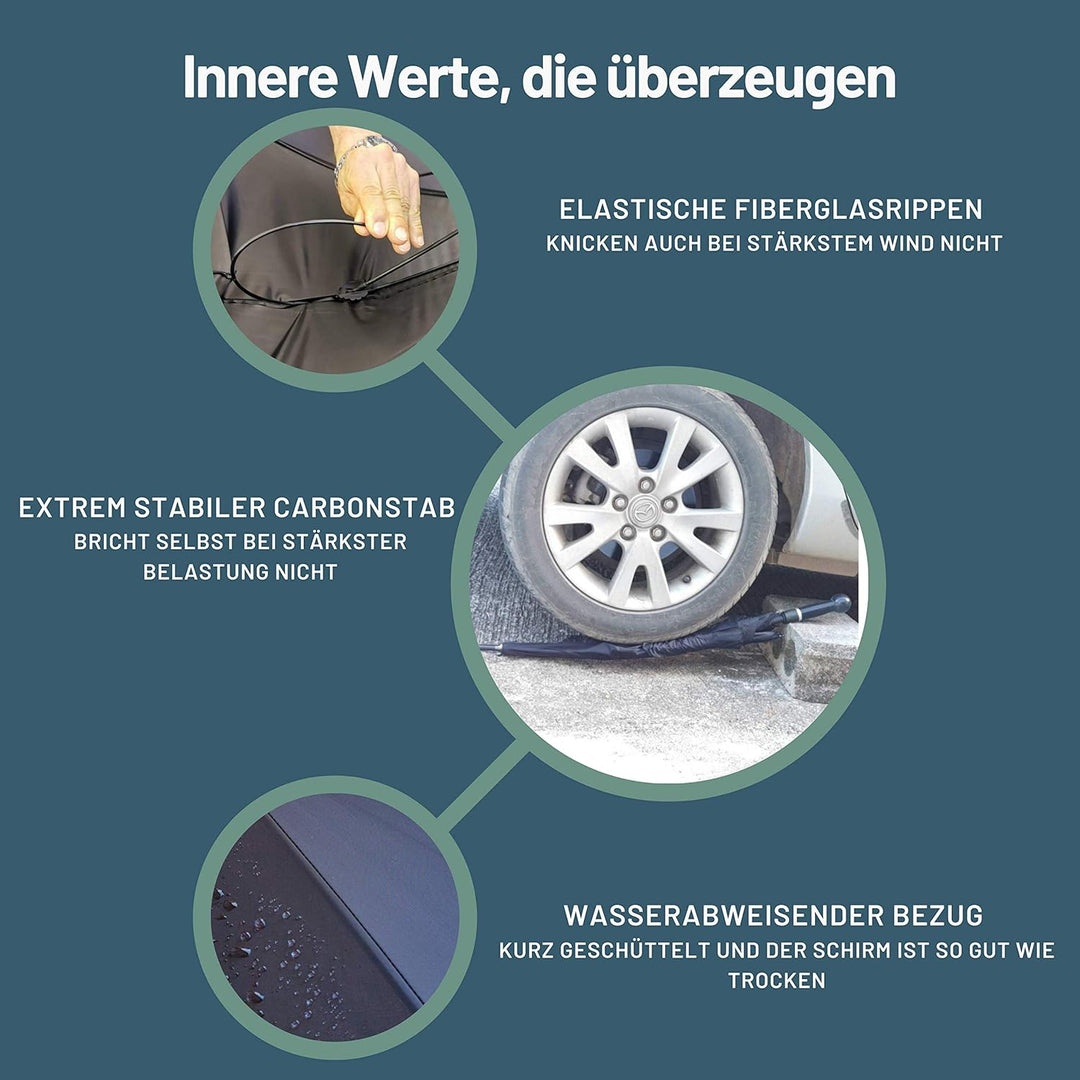 Sicherheitsschirmit Videokurs | Verteidigungs Abwehr Schirm | Selbstverteidigung | 3 Grössen Knauf B