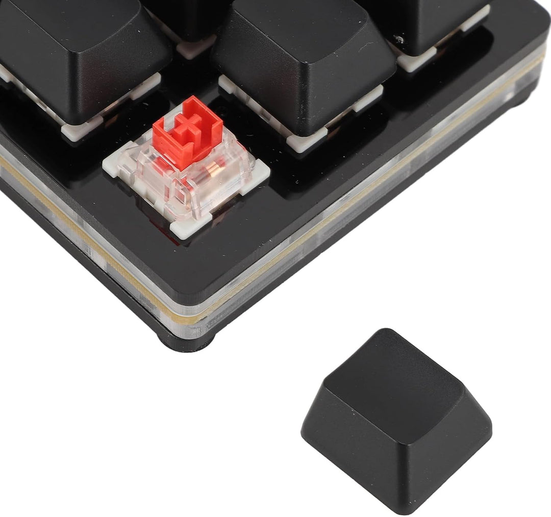 Bewinner Einhändig Programmierbare Mechanische Tastatur, Mechanische RGB Gaming Tastatur mit 12 Tast