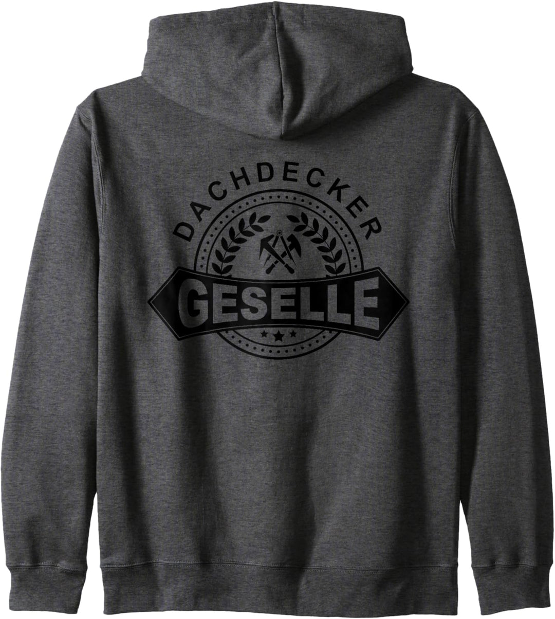 Dachdecker Geselle mit historischem Zunftwappen Kapuzenjacke