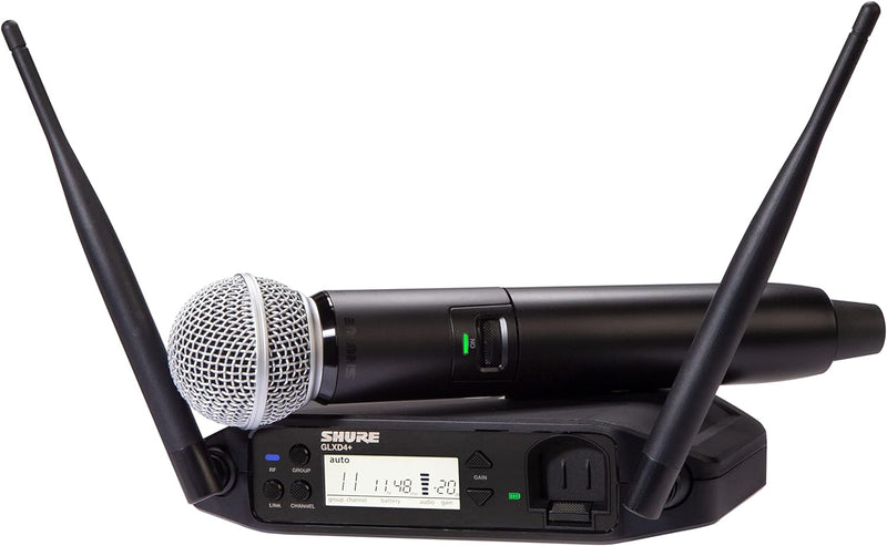 Shure GLXD24+/SM58 Dual Band Pro Digital Wireless Mikrofonsystem für Kirche, Karaoke, Gesang - 12-St