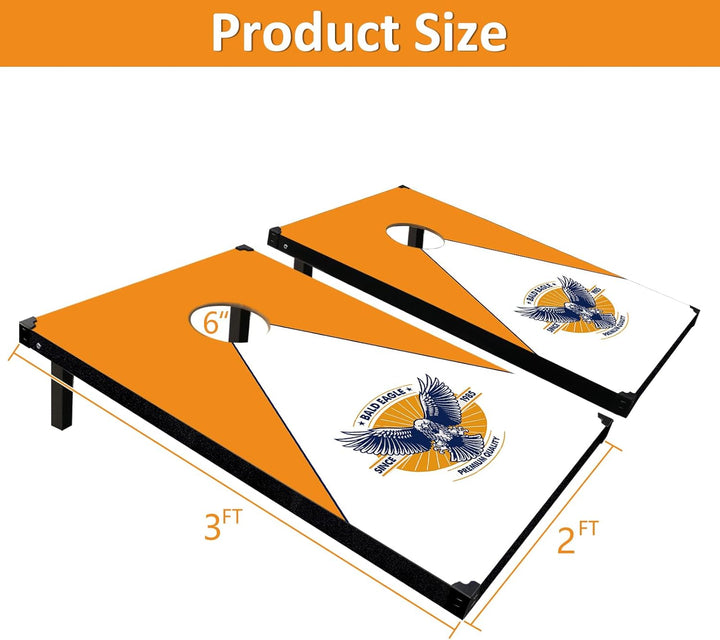Cornhole Spiel Verordnung Grösse 91cmx60cm, Sackloch Spiel mit Corn Hole Spiel mit 2 Boards, 8 Wurfb