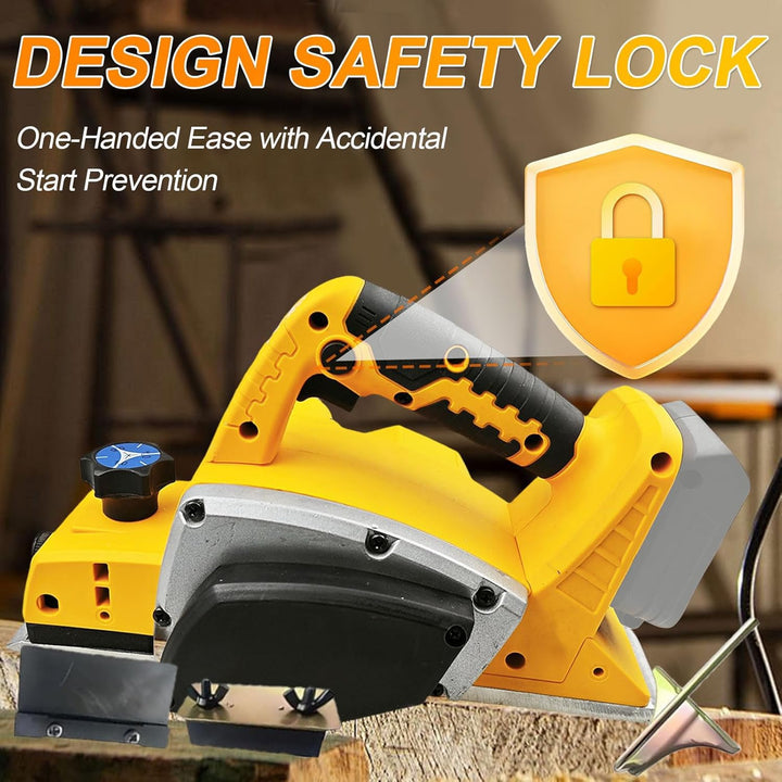 Akku Elektrohobel Kompatibel mit Dewalt 20V, Akku-Hobel Holz 16500RPM Bürstenlose Elektrohobe Hobelb