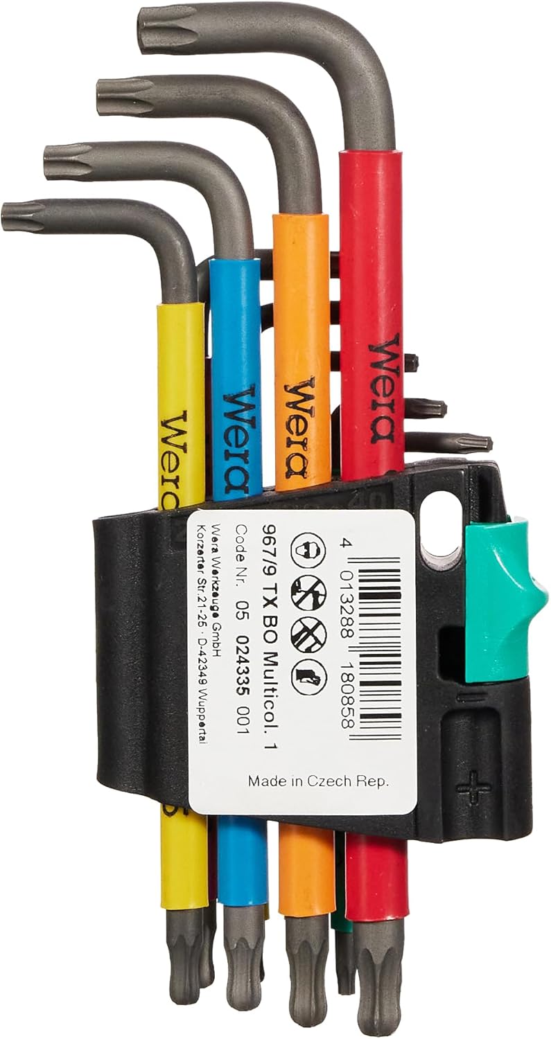 Wera 967 SPKL/9 Torx BO Multicolour Winkelschlüsselsatz, BlackLaser, 9-teilig, 05024335001